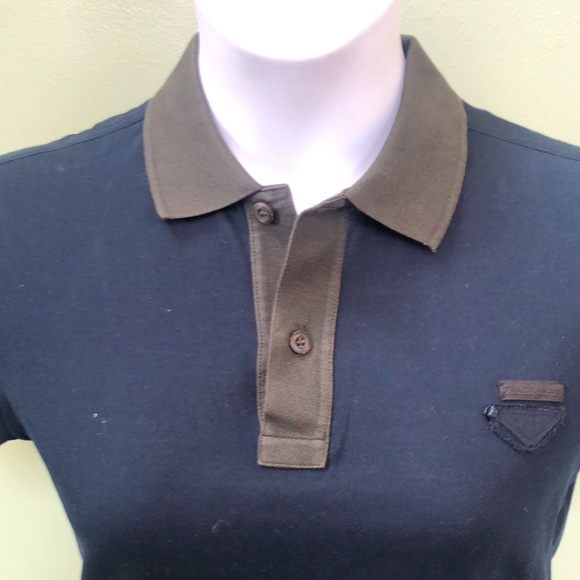 Prada Green & Navy Blue Polo - Picture 4 of 9